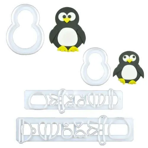 Fmm mummy and baby penguin cutter set/4