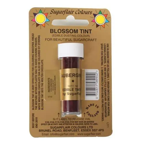 Sugarflair dusting colour aubergine, 7ml