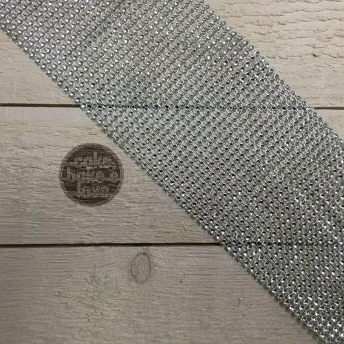Strassband zilver per meter