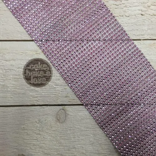 Strassband licht roze per meter