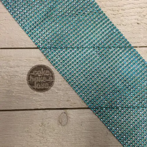 Strassband licht blauw per meter