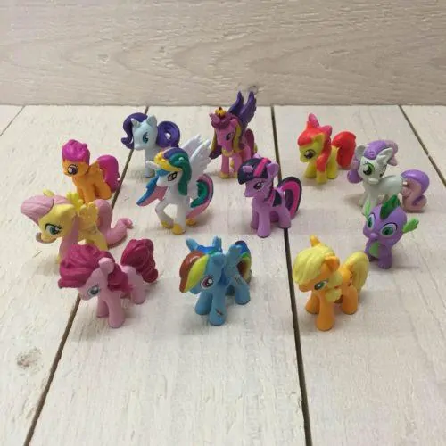 Plastic decoratieset my little pony 12 stuks