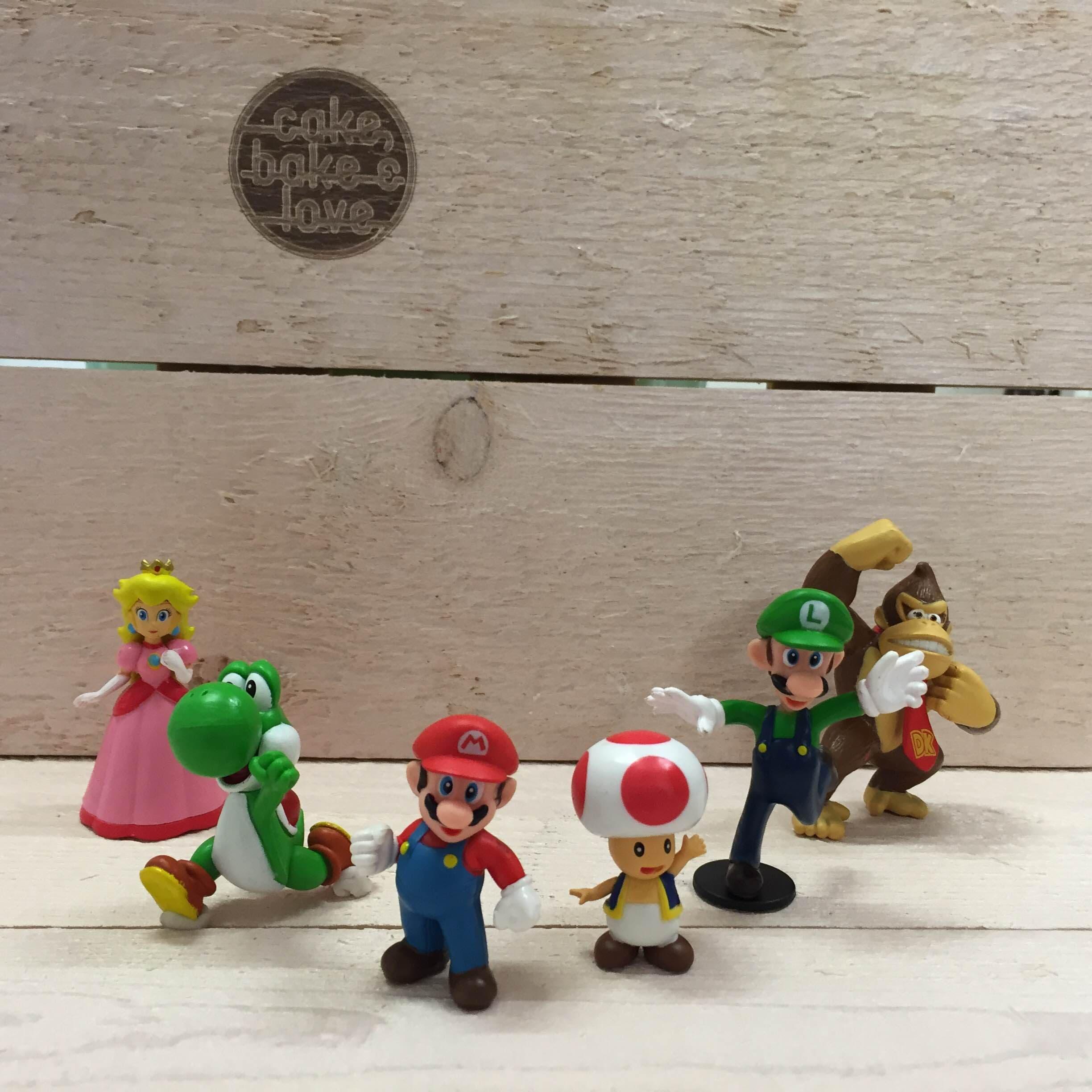 Speels Zwerver Paradox Bestel Plastic decoratieset Mario Bros set/6 bij Cake, Bake & Love