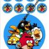 Angry birds 18 cm rond + 8 cupcakes