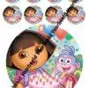Dora 18 cm rond + 8 cupcakes