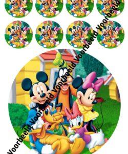 Mickey Mouse 18 cm rond + 8 cupcakes