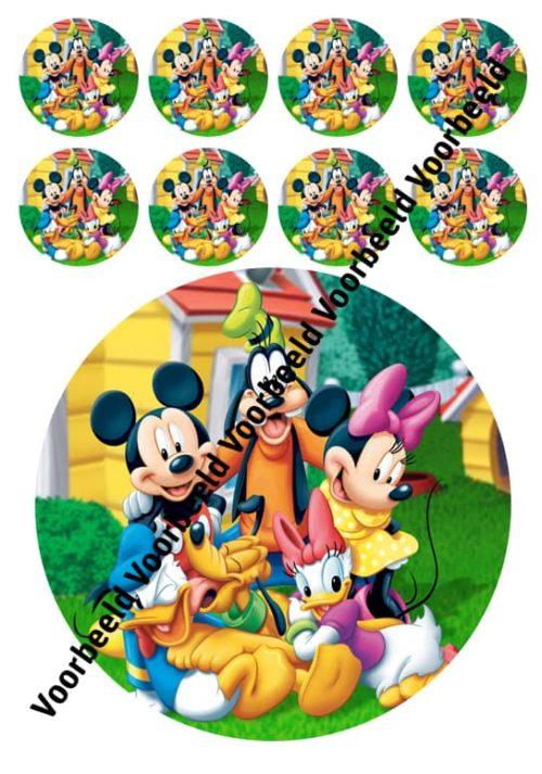 Mickey mouse 18 cm rond + 8 cupcakes