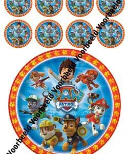 PawPatrol 2 18 cm rond + 8 cupcakes