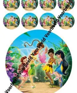 Tinkerbell 18 cm rond + 8 cupcakes