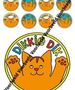 Dikkie Dik 18 cm + 8 cupcakes