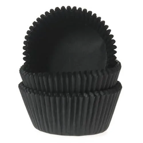 House of marie baking cups zwart pk/50