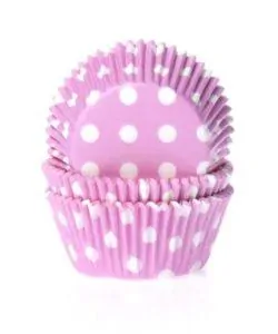 House of Marie Baking cups Stip Roze pk/50