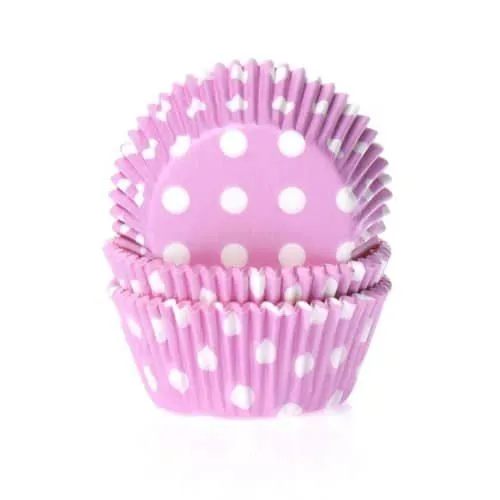 House of marie baking cups stip roze pk/50