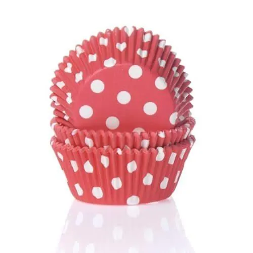 House of marie baking cups stip rood pk/50