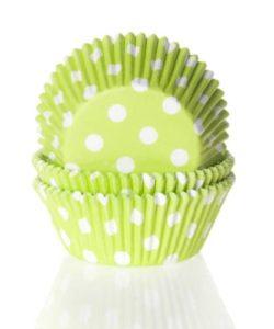 House of Marie Baking cups Stip Lime Groen pk/50