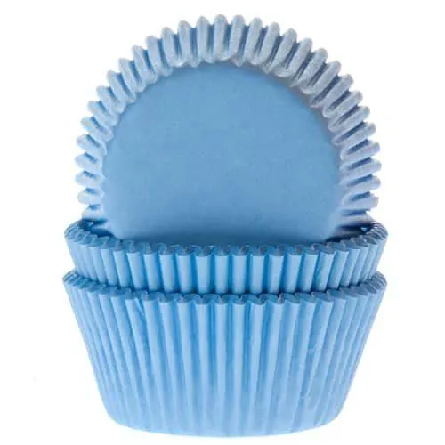 House of marie baking cups licht blauw pk/50