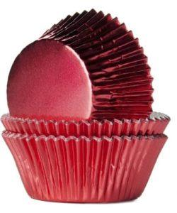 House of Marie Baking Cups Folie Rood - pk/24