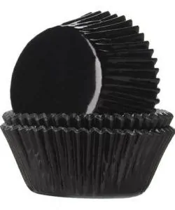 House of Marie Baking Cups Folie Zwart pk/24