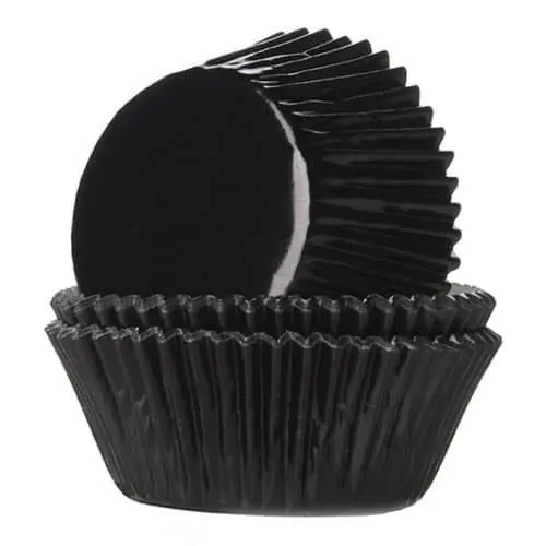 House of marie baking cups folie zwart pk/24