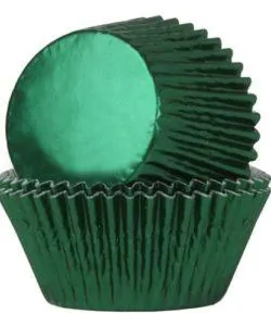 House of Marie Baking Cups Folie Groen pk/24