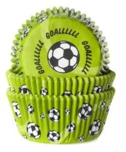 House of Marie Baking cups Voetbal Groen pk/50