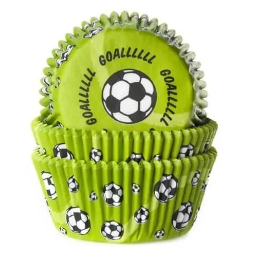 House of marie baking cups voetbal groen pk/50
