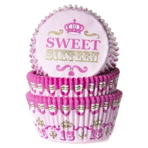 House of marie baking cups sweet sixteen pk/50 bij cake, bake & love 3 House of marie baking cups sweet sixteen pk/50