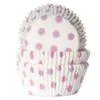 House of marie baking cups stip wit/baby roze pk/50