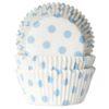 House of marie baking cups stip wit/baby blauw pk/50