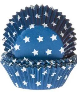 House of Marie Baking Cups Ster Blauw pk/50