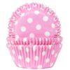 House of marie baking cups stip baby roze pk/50