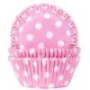 House of marie baking cups stip baby roze pk/50