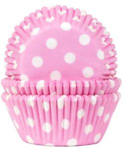 House of Marie Baking Cups Stip Baby Roze pk/50