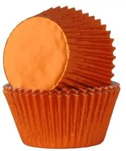 House of Marie Baking Cups Folie Oranje pk/24