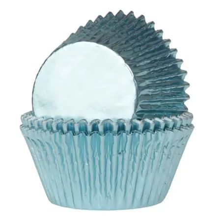 House of marie baking cups folie baby blauw pk/24 bij cake, bake & love 3 House of marie baking cups folie baby blauw pk/24