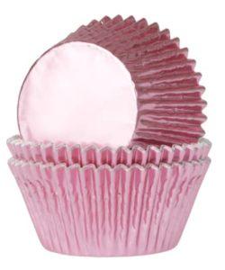 House of Marie Baking Cups Folie Baby Roze pk/24