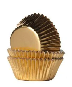 House of Marie Mini Baking Cups Folie Goud pk/36