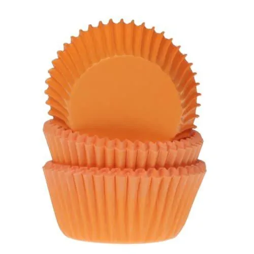 House of marie mini baking cups oranje pk/60