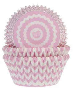 House of Marie Baking Cups Chevron Roze pk/50