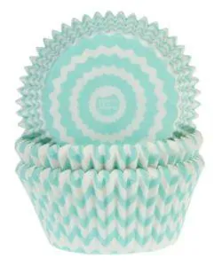House of Marie Baking Cups Chevron Mint pk/50