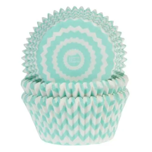 House of marie baking cups chevron mint pk/50 bij cake, bake & love 3 House of marie baking cups chevron mint pk/50
