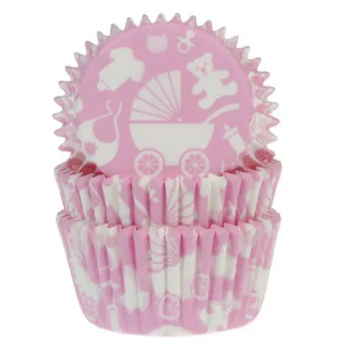 House of marie baking cups baby roze pk/50