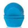 House of marie mini baking cups cyaan blauw pk/60