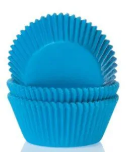 House of Marie Mini Baking Cups Cyaan Blauw pk/60