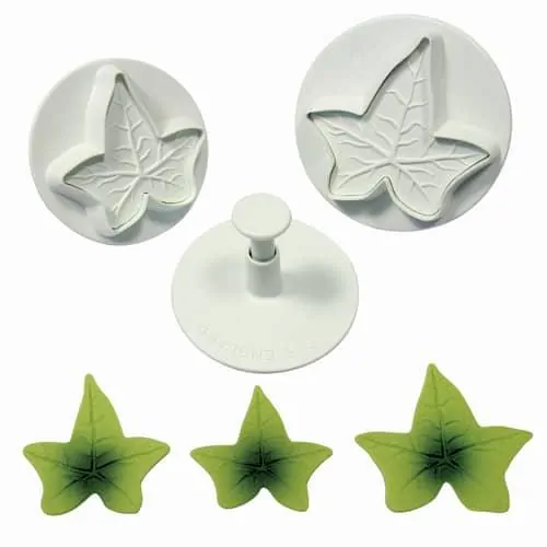 Pme ivy leaf plunger cutter set/3 large bij cake, bake & love 3 Pme ivy leaf plunger cutter set/3 large