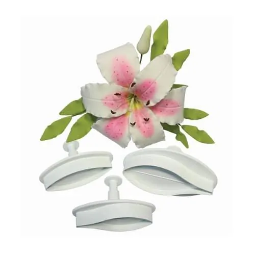 Pme lily plunger cutter set small set/2 bij cake, bake & love 3 Pme lily plunger cutter set small set/2