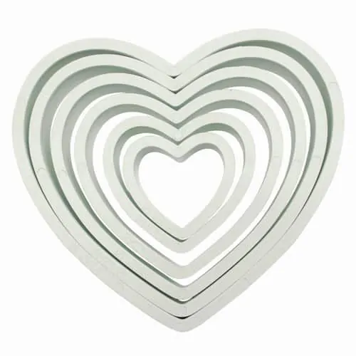 Pme plastic cutter heart set/6