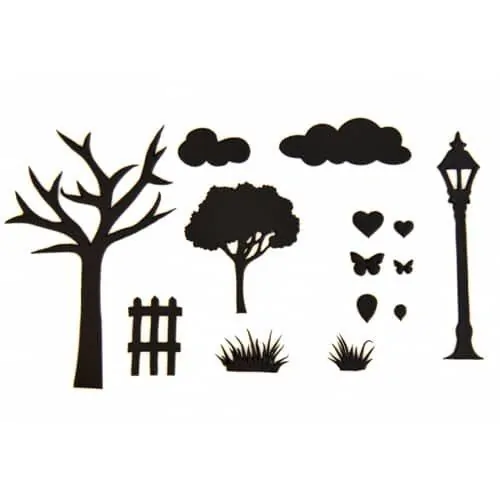 Patchwork cutter countryside silhouette set (2)