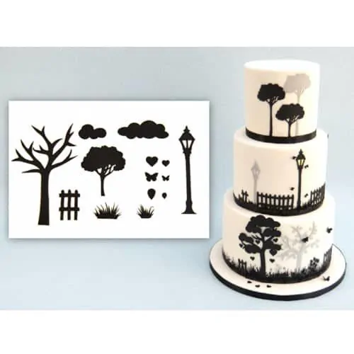 Patchwork cutter countryside silhouette set