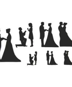Patchwork Cutter Wedding Silhouette Set